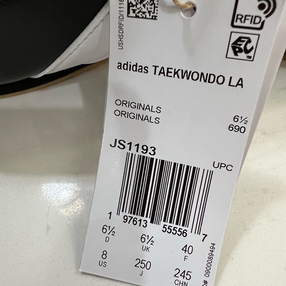 adidas Women's Black Sneakers with White Stripes - Picture 12 of 13